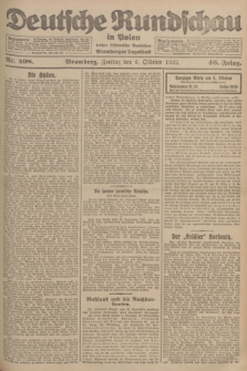 Deutsche Rundschau in Polen : früher Ostdeutsche Rundschau, Bromberger Tageblatt. Jg.46, Nr. 208 (6 Oktober 1922) + dod.