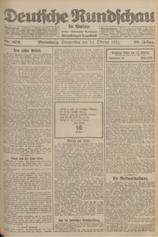 Deutsche Rundschau in Polen : früher Ostdeutsche Rundschau, Bromberger Tageblatt. Jg.46, Nr. 213 (12 Oktober 1922) + dod.
