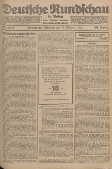Deutsche Rundschau in Polen : früher Ostdeutsche Rundschau, Bromberger Tageblatt. Jg.46, Nr. 218 (18 Oktober 1922) + dod.