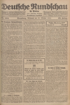 Deutsche Rundschau in Polen : früher Ostdeutsche Rundschau, Bromberger Tageblatt. Jg.46, Nr. 224 (25 Oktober 1922) + dod.