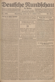 Deutsche Rundschau in Polen : früher Ostdeutsche Rundschau, Bromberger Tageblatt. Jg.46, Nr. 226 (27 Oktober 1922) + dod.