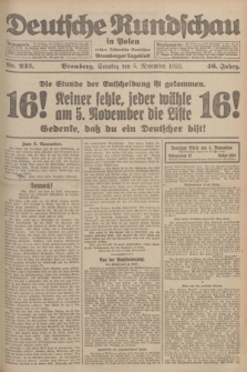 Deutsche Rundschau in Polen : früher Ostdeutsche Rundschau, Bromberger Tageblatt. Jg.46, Nr. 233 (5 November 1922) + dod.