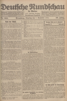 Deutsche Rundschau in Polen : früher Ostdeutsche Rundschau, Bromberger Tageblatt. Jg.46, Nr. 234 (7 November 1922) + dod.