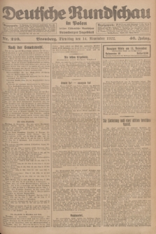 Deutsche Rundschau in Polen : früher Ostdeutsche Rundschau, Bromberger Tageblatt. Jg.46, Nr. 240 (14 November 1922) + dod.