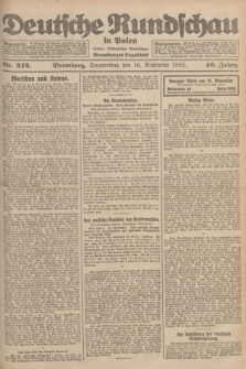 Deutsche Rundschau in Polen : früher Ostdeutsche Rundschau, Bromberger Tageblatt. Jg.46, Nr. 242 (16 November 1922) + dod.