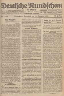 Deutsche Rundschau in Polen : früher Ostdeutsche Rundschau, Bromberger Tageblatt. Jg.46, Nr. 244 (18 November 1922) + dod.