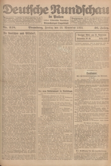 Deutsche Rundschau in Polen : früher Ostdeutsche Rundschau, Bromberger Tageblatt. Jg.46, Nr. 248 (24 November 1922) + dod.