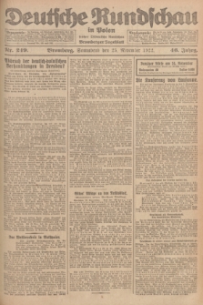 Deutsche Rundschau in Polen : früher Ostdeutsche Rundschau, Bromberger Tageblatt. Jg.46, Nr. 249 (25 November 1922) + dod.