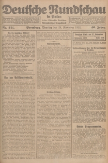 Deutsche Rundschau in Polen : früher Ostdeutsche Rundschau, Bromberger Tageblatt. Jg.46, Nr. 251 (28 November 1922) + dod.