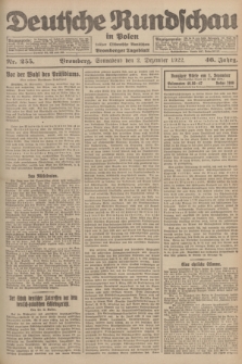 Deutsche Rundschau in Polen : früher Ostdeutsche Rundschau, Bromberger Tageblatt. Jg.46, Nr. 255 (2 Dezember 1922) + dod.