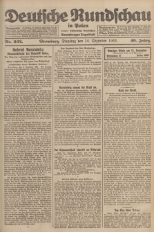 Deutsche Rundschau in Polen : früher Ostdeutsche Rundschau, Bromberger Tageblatt. Jg.46, Nr. 262 (12 Dezember 1922) + dod.