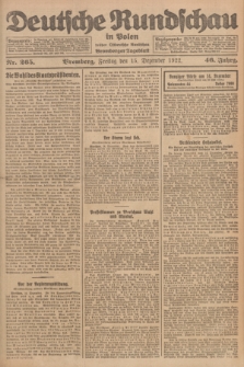 Deutsche Rundschau in Polen : früher Ostdeutsche Rundschau, Bromberger Tageblatt. Jg.46, Nr. 265 (15 Dezember 1922) + dod.
