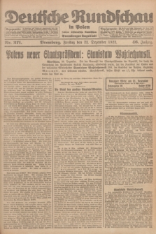Deutsche Rundschau in Polen : früher Ostdeutsche Rundschau, Bromberger Tageblatt. Jg.46, Nr. 271 (22 Dezember 1922) + dod.
