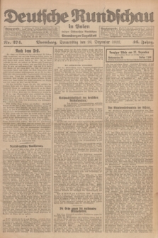 Deutsche Rundschau in Polen : früher Ostdeutsche Rundschau, Bromberger Tageblatt. Jg.46, Nr. 274 (28 Dezember 1922) + dod.