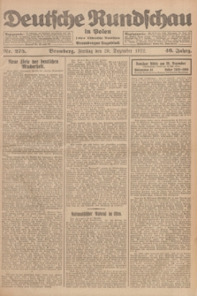 Deutsche Rundschau in Polen : früher Ostdeutsche Rundschau, Bromberger Tageblatt. Jg.46, Nr. 275 (29 Dezember 1922) + dod.