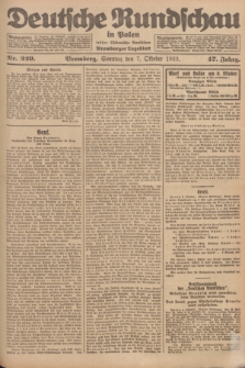 Deutsche Rundschau in Polen : früher Ostdeutsche Rundschau, Bromberger Tageblatt. Jg.47, Nr. 229 (7 Oktober 1923) + dod.