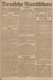 Deutsche Rundschau in Polen : früher Ostdeutsche Rundschau, Bromberger Tageblatt. Jg.47, Nr. 235 (14 Oktober 1923) + dod.