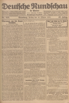 Deutsche Rundschau in Polen : früher Ostdeutsche Rundschau, Bromberger Tageblatt. Jg.47, Nr. 245 (26 Oktober 1923) + dod.