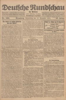 Deutsche Rundschau in Polen : früher Ostdeutsche Rundschau, Bromberger Tageblatt. Jg.47, Nr. 290 (20 Dezember 1923) + dod.