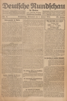 Deutsche Rundschau in Polen : früher Ostdeutsche Rundschau, Bromberger Tageblatt. Jg.48, Nr. 4 (5 Januar 1924) + dod.