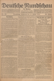 Deutsche Rundschau in Polen : früher Ostdeutsche Rundschau, Bromberger Tageblatt. Jg.48, Nr. 10 (12 Januar 1924) + dod.