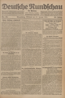 Deutsche Rundschau in Polen : früher Ostdeutsche Rundschau, Bromberger Tageblatt. Jg.48, Nr. 19 (23 Januar 1924) + dod.