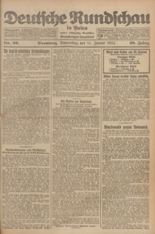Deutsche Rundschau in Polen : früher Ostdeutsche Rundschau, Bromberger Tageblatt. Jg.48, Nr. 26 (31 Januar 1924) + dod.