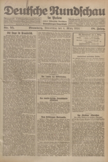Deutsche Rundschau in Polen : früher Ostdeutsche Rundschau, Bromberger Tageblatt. Jg.48, Nr. 55 (6 März 1924) + dod.