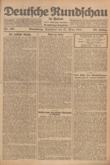 Deutsche Rundschau in Polen : früher Ostdeutsche Rundschau, Bromberger Tageblatt. Jg.48, Nr. 69 (22 März 1924) + dod.