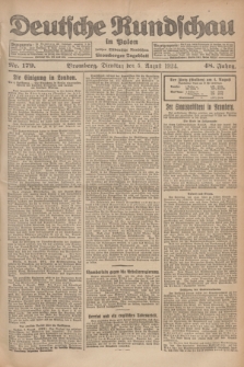 Deutsche Rundschau in Polen : früher Ostdeutsche Rundschau, Bromberger Tageblatt. Jg.48, Nr. 179 (5 August 1924) + dod.