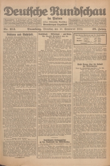 Deutsche Rundschau in Polen : früher Ostdeutsche Rundschau, Bromberger Tageblatt. Jg.48, Nr. 214 (16 September 1924) + dod.