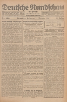 Deutsche Rundschau in Polen : früher Ostdeutsche Rundschau, Bromberger Tageblatt. Jg.48, Nr. 264 (14 November 1924) + dod.