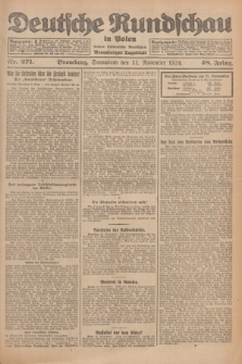 Deutsche Rundschau in Polen : früher Ostdeutsche Rundschau, Bromberger Tageblatt. Jg.48, Nr. 271 (22 November 1924) + dod.