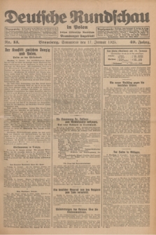 Deutsche Rundschau in Polen : früher Ostdeutsche Rundschau, Bromberger Tageblatt. Jg.49, Nr. 13 (17 Januar 1925) + dod.