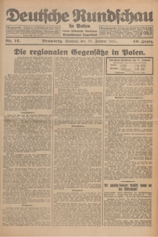 Deutsche Rundschau in Polen : früher Ostdeutsche Rundschau, Bromberger Tageblatt. Jg.49, Nr. 14 (18 Januar 1925) + dod.
