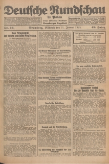 Deutsche Rundschau in Polen : früher Ostdeutsche Rundschau, Bromberger Tageblatt. Jg.49, Nr. 16 (21 Januar 1925) + dod.