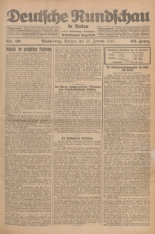 Deutsche Rundschau in Polen : früher Ostdeutsche Rundschau, Bromberger Tageblatt. Jg.49, Nr. 20 (25 Januar 1925) + dod.