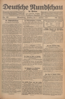 Deutsche Rundschau in Polen : früher Ostdeutsche Rundschau, Bromberger Tageblatt. Jg.49, Nr. 27 (3 Februar 1925) + dod.