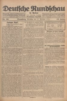 Deutsche Rundschau in Polen : früher Ostdeutsche Rundschau, Bromberger Tageblatt. Jg.49, Nr. 39 (17 Februar 1925) + dod.