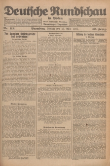 Deutsche Rundschau in Polen : früher Ostdeutsche Rundschau, Bromberger Tageblatt. Jg.49, Nr. 112 (15 Mai 1925) + dod.