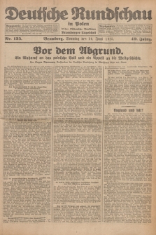 Deutsche Rundschau in Polen : früher Ostdeutsche Rundschau, Bromberger Tageblatt. Jg.49, Nr. 135 (14 Juni 1925) + dod.
