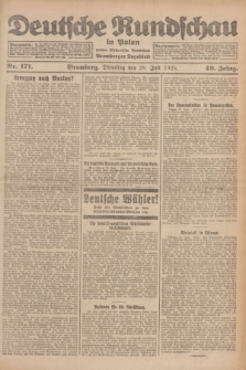 Deutsche Rundschau in Polen : früher Ostdeutsche Rundschau, Bromberger Tageblatt. Jg.49, Nr. 171 (28 Juli 1925) + dod.