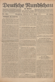 Deutsche Rundschau in Polen : früher Ostdeutsche Rundschau, Bromberger Tageblatt. Jg.49, Nr. 194 (25 August 1925) + dod.