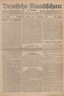 Deutsche Rundschau in Polen : früher Ostdeutsche Rundschau, Bromberger Tageblatt. Jg.49, Nr. 205 (6 September 1925) + dod.