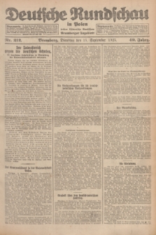 Deutsche Rundschau in Polen : früher Ostdeutsche Rundschau, Bromberger Tageblatt. Jg.49, Nr. 212 (15 September 1925) + dod.