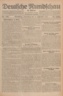 Deutsche Rundschau in Polen : früher Ostdeutsche Rundschau, Bromberger Tageblatt. Jg.49, Nr. 220 (24 September 1925) + dod.