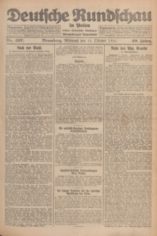 Deutsche Rundschau in Polen : früher Ostdeutsche Rundschau, Bromberger Tageblatt. Jg.49, Nr. 237 (14 Oktober 1925) + dod.