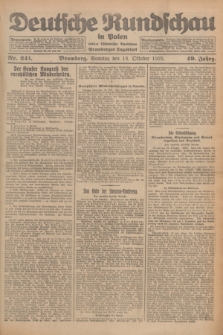 Deutsche Rundschau in Polen : früher Ostdeutsche Rundschau, Bromberger Tageblatt. Jg.49, Nr. 241 (18 Oktober 1925) + dod.