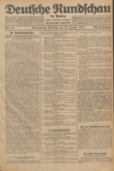 Deutsche Rundschau in Polen : früher Ostdeutsche Rundschau, Bromberger Tageblatt. Jg.33, Nr. 8 (12 Januar 1926) = Jg.50 + dod.