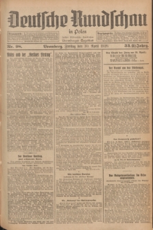 Deutsche Rundschau in Polen : früher Ostdeutsche Rundschau, Bromberger Tageblatt. Jg.33, Nr. 98 (30 April 1926) = Jg.50 + dod.